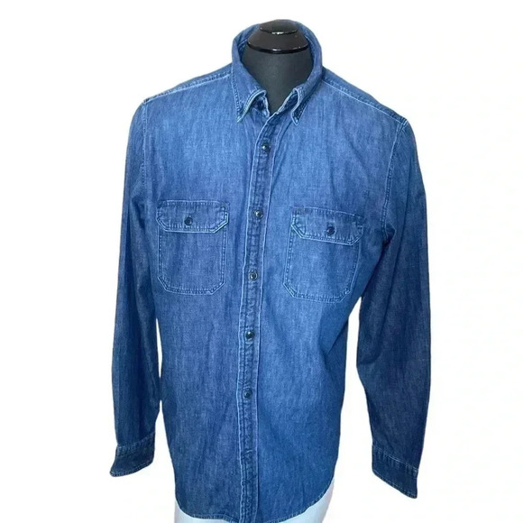 Banana Republic  denim two pocket shirt sz L Tall - Picture 1 of 9